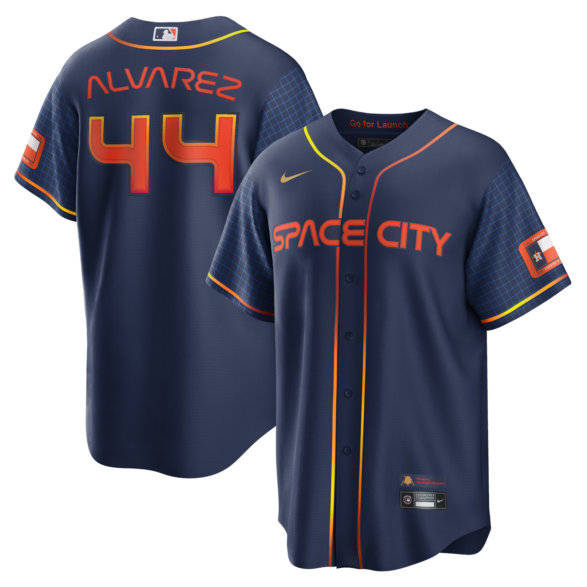 Men's Houston Astros #44 Yordan Alvarez 2022 Navy City Connect Cool Base Stitched Jersey